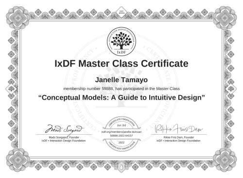 Conceptual Models: A Guide to Intuitive Design certificate