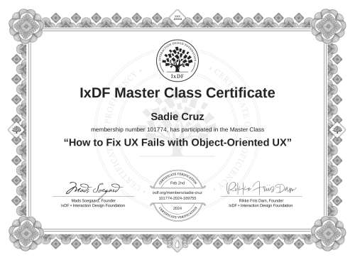 How to Fix UX Fails with Object-Oriented UX certificate