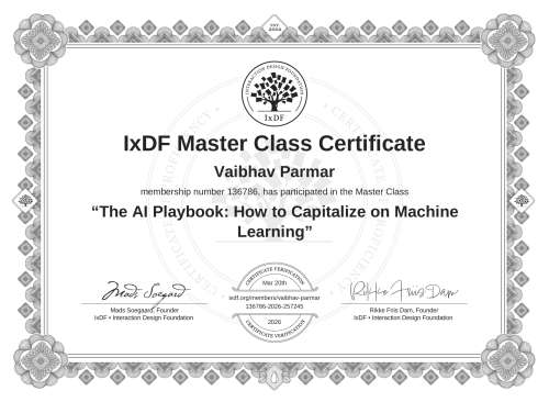 The AI Playbook: How to Capitalize on Machine Learning certificate