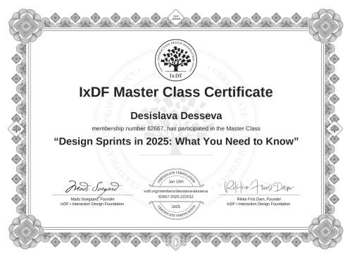 Design Sprints in 2025: What You Need to Know certificate