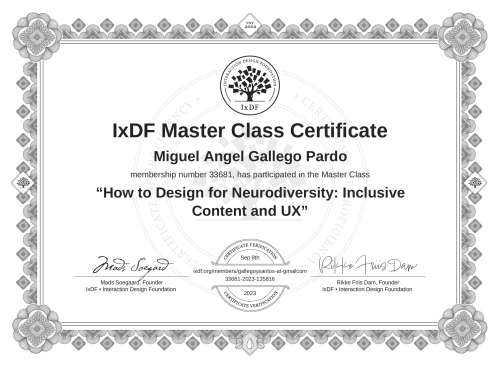 How to Design for Neurodiversity: Inclusive Content and UX certificate