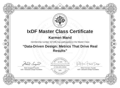 Data-Driven Design: Metrics That Drive Real Results certificate