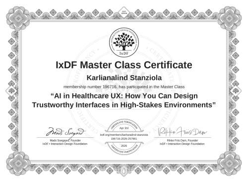 AI in Healthcare UX: How You Can Design Trustworthy Interfaces in High-Stakes Environments certificate