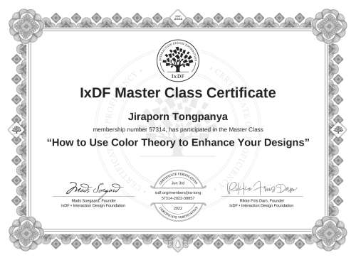 How to Use Color Theory to Enhance Your Designs certificate