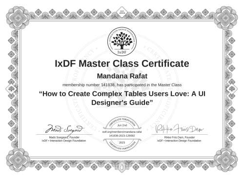 How to Create Complex Tables Users Love: A UI Designer's Guide certificate