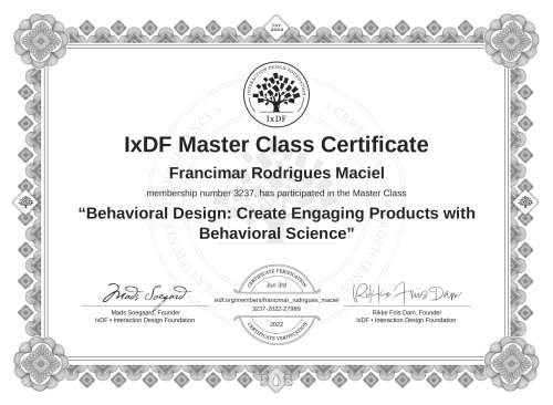 Behavioral Design: Create Engaging Products with Behavioral Science certificate