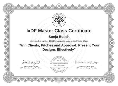 Win Clients, Pitches and Approval: Present Your Designs Effectively certificate