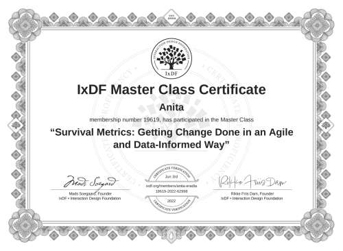 Survival Metrics: Getting Change Done in an Agile and Data-Informed Way certificate