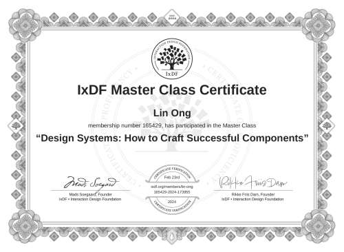 Design Systems: How to Craft Successful Components certificate
