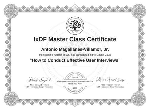 How to Conduct Effective User Interviews certificate