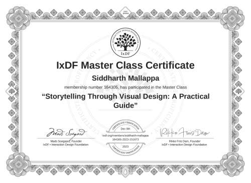 Storytelling Through Visual Design: A Practical Guide certificate