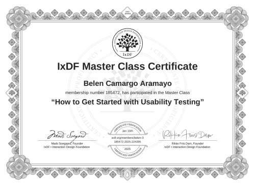 How to Get Started with Usability Testing certificate