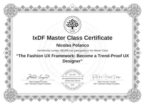 The Fashion UX Framework: Become a Trend-Proof UX Designer certificate