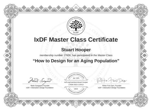 How to Design for an Aging Population certificate