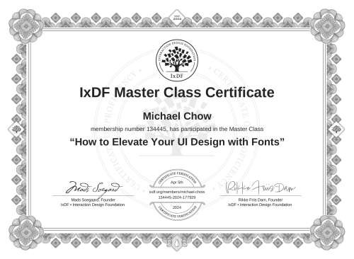 How to Elevate Your UI Design with Fonts certificate