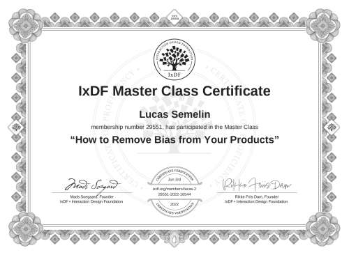 How to Remove Bias from Your Products certificate