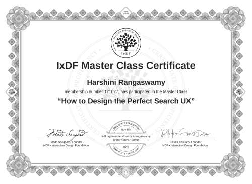 How to Design the Perfect Search UX certificate