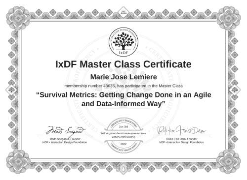 Survival Metrics: Getting Change Done in an Agile and Data-Informed Way certificate