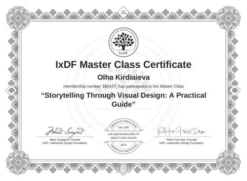 Storytelling Through Visual Design: A Practical Guide certificate