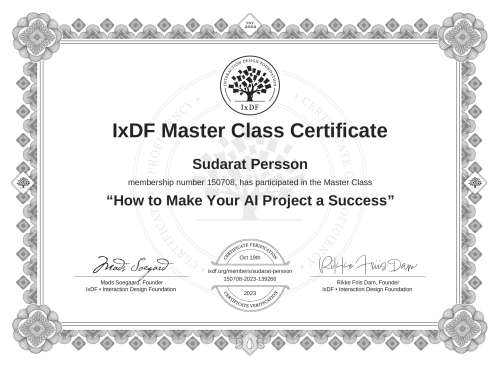 How to Make Your AI Project a Success certificate