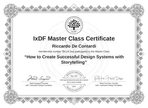 How to Create Successful Design Systems with Storytelling certificate