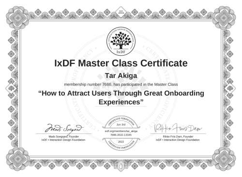 How to Attract Users Through Great Onboarding Experiences certificate