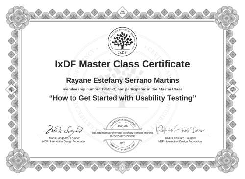 How to Get Started with Usability Testing certificate