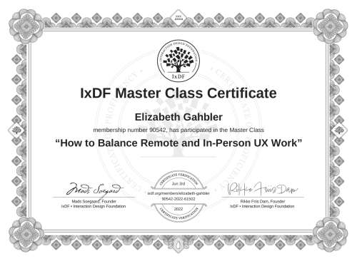 How to Balance Remote and In-Person UX Work certificate
