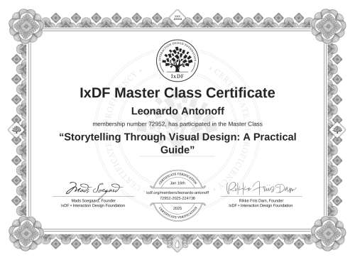Storytelling Through Visual Design: A Practical Guide certificate