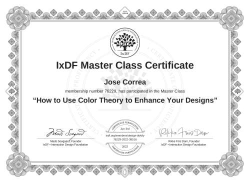How to Use Color Theory to Enhance Your Designs certificate