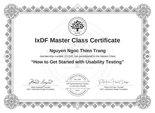 How to Get Started with Usability Testing certificate