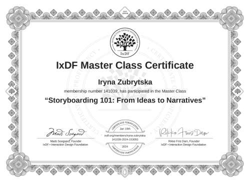 Storyboarding 101: From Ideas to Narratives certificate