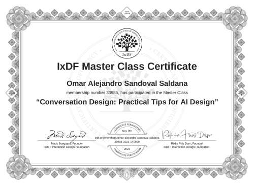 Conversation Design: Practical Tips for AI Design certificate