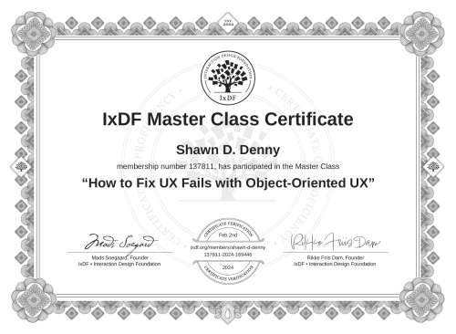 How to Fix UX Fails with Object-Oriented UX certificate