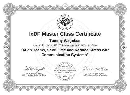 Align Teams, Save Time and Reduce Stress with Communication Systems certificate