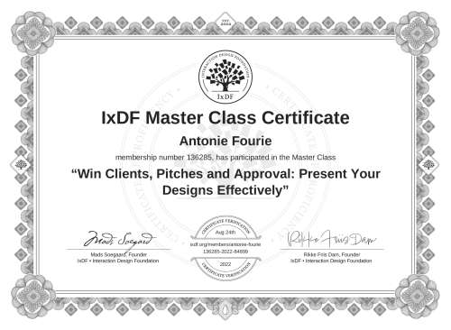 Win Clients, Pitches and Approval: Present Your Designs Effectively certificate
