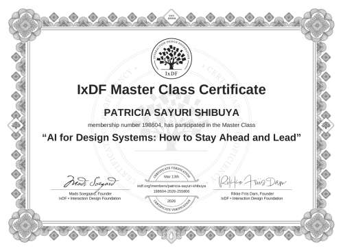 AI for Design Systems: How to Stay Ahead and Lead certificate