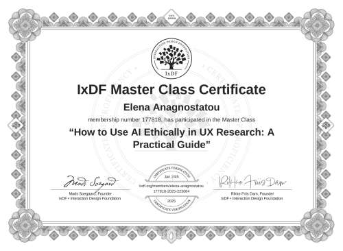 How to Use AI Ethically in UX Research: A Practical Guide certificate