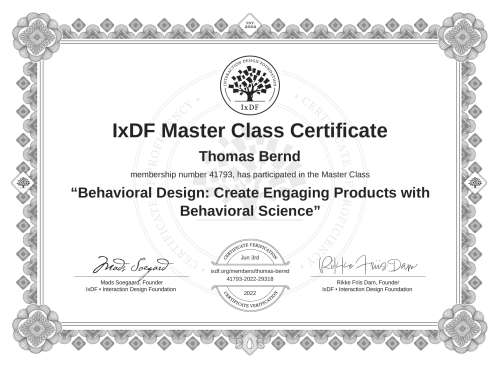 Behavioral Design: Create Engaging Products with Behavioral Science certificate