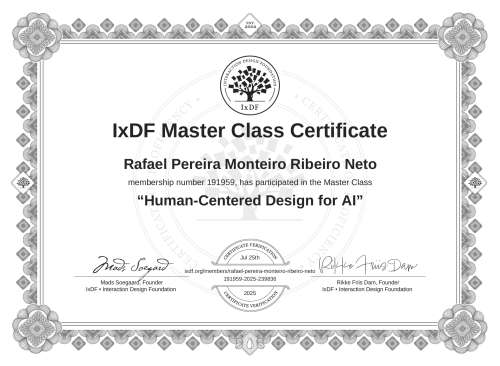 Human-Centered Design for AI certificate