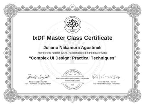 Complex UI Design: Practical Techniques certificate