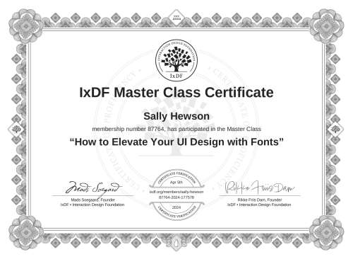 How to Elevate Your UI Design with Fonts certificate