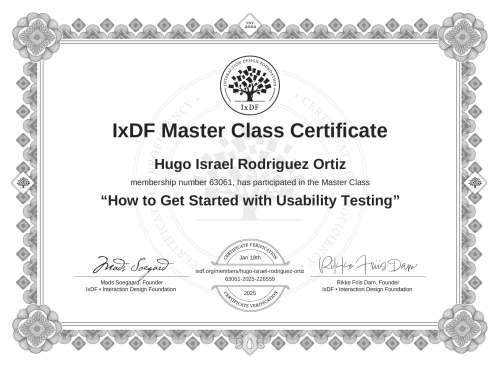 How to Get Started with Usability Testing certificate