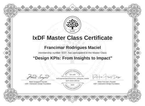Design KPIs: From Insights to Impact certificate