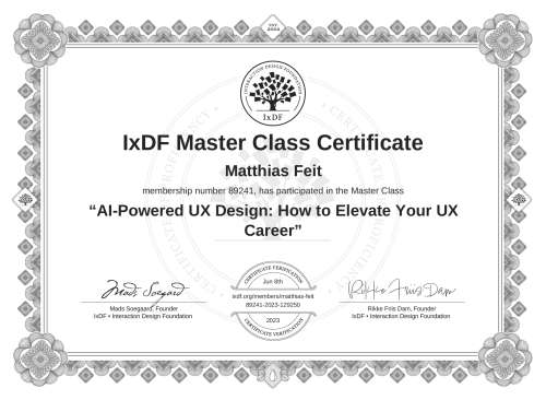 AI-Powered UX Design: How to Elevate Your UX Career certificate