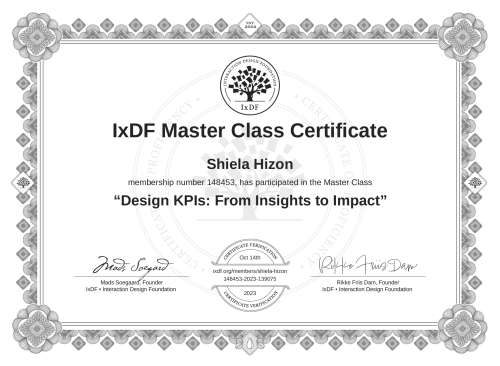Design KPIs: From Insights to Impact certificate