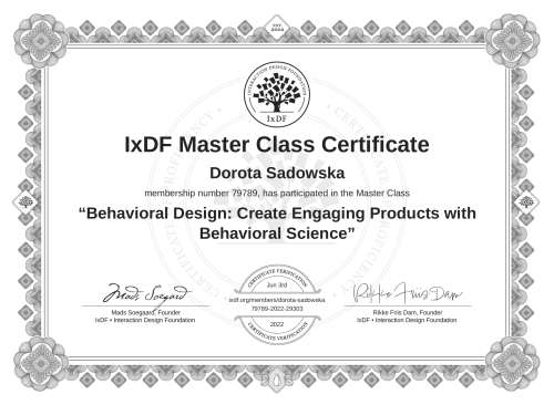 Behavioral Design: Create Engaging Products with Behavioral Science certificate