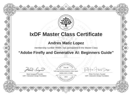 Adobe Firefly and Generative AI: Beginners Guide certificate