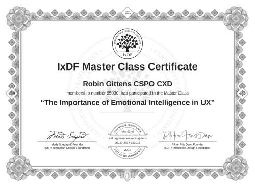 The Importance of Emotional Intelligence in UX certificate