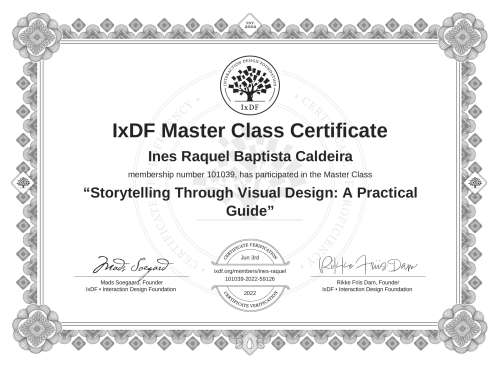 Storytelling Through Visual Design: A Practical Guide certificate